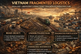 LOGISTICS VIỆT NAM: NẾU KHÔNG TÁI CẤU TRÚC, MỤC TIÊU TĂNG TRƯỞNG SẼ TỰ GIỚI HẠN - LÃNG PHÍ CẤU TRÚC ƯỚC TÍNH 30…50 TỶ ĐÔ / NĂM