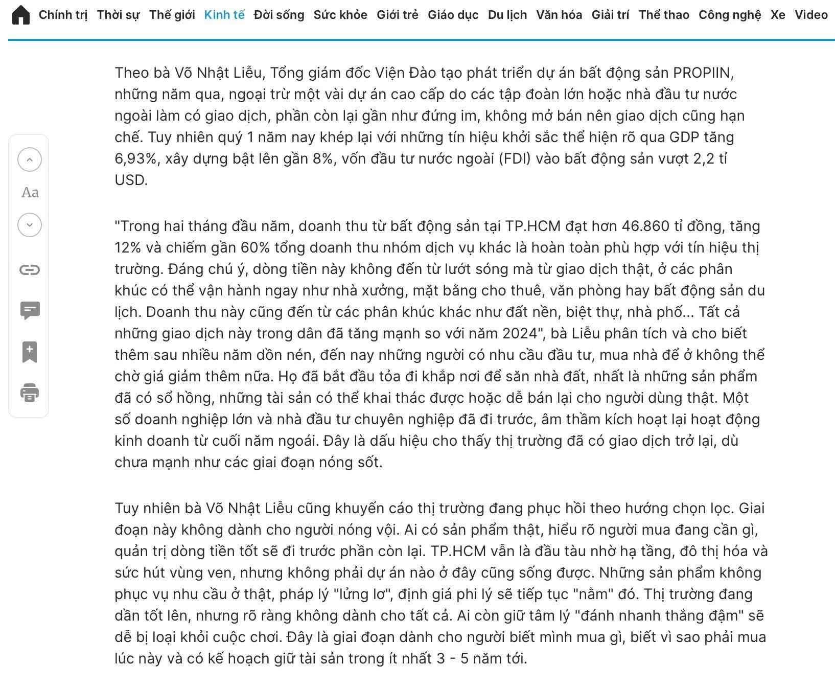 Quý I: Thị trường BĐS phục hồi rõ nét hơn